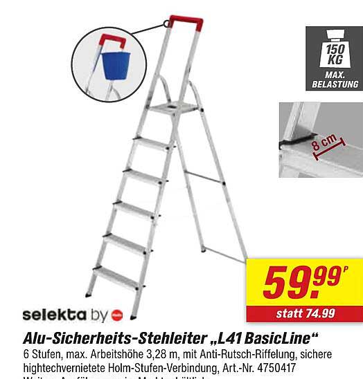 Alu-Sicherheits-Stehleiter „L41 BasicLine“