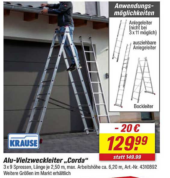 Alu-Vielzweckleiter „Corda“