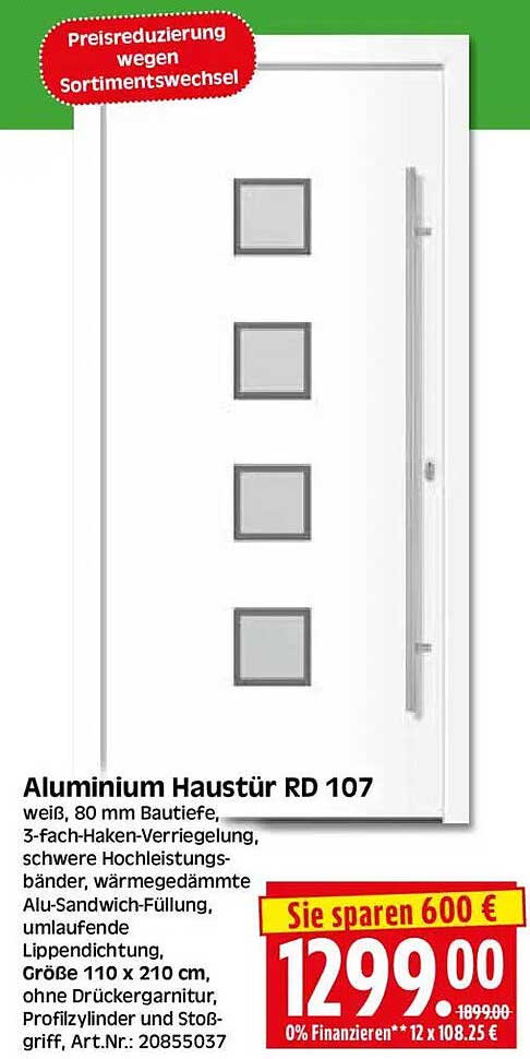 Aluminium Haustür RD 107