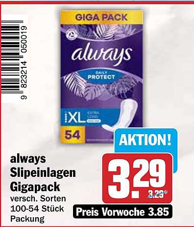 always Slipeinlagen Gigapack