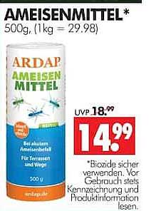 AMEISENMITTEL* 500g, (1kg = 29.98)