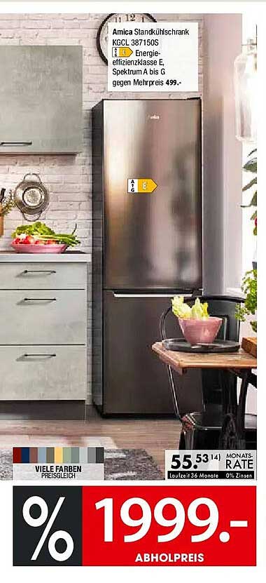 Amica Standkühlschrank KGCL 387150S