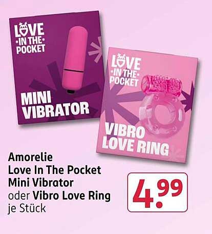 Amorelie Love In The Pocket Mini Vibrator oder Vibro Love Ring je Stück