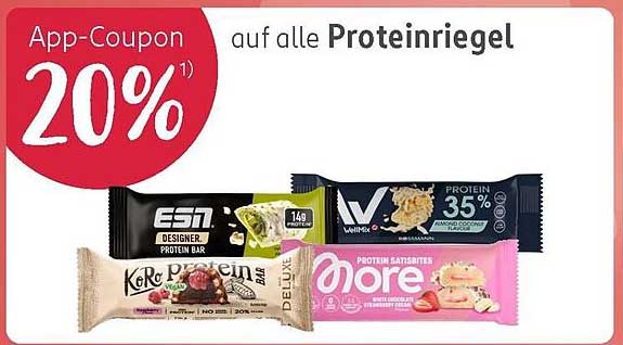 App-Coupon 20% auf alle Proteinriegel