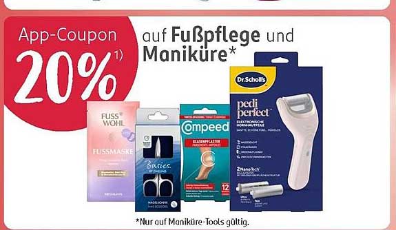 App-Coupon 20% auf Fußpflege und Maniküre*