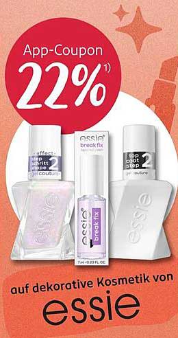 App-Coupon 22% auf dekorative Kosmetik von essie
