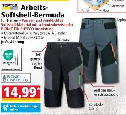 Arbeits-Softshell-Bermuda