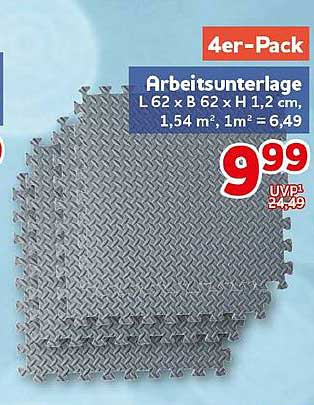 Arbeitsunterlage L 62 x B 62 x H 1,2 cm, 1,54 m², 1 m² = 6,49