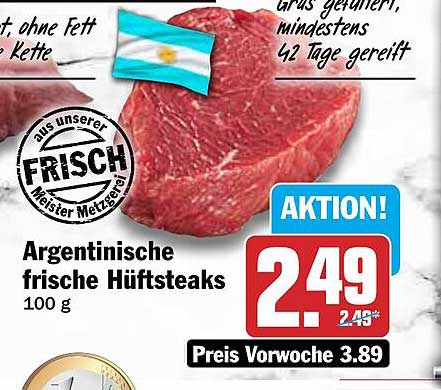 Argentinische frische Hüftsteaks