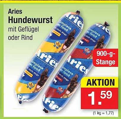 Aries Hundewurst mit Geflügel oder Rind