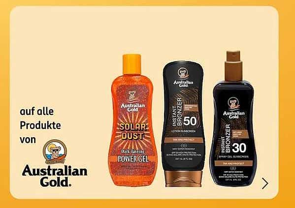 auf alle Produkte von Australian Gold.
