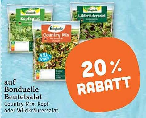 auf Bonduelle Beutelsalat Country-Mix, Kopf- oder Wildkräutersalat