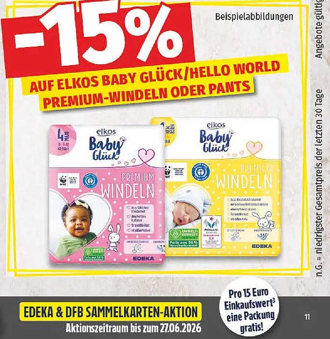 AUF ELKOS BABY GLÜCK/HELLO WORLD PREMIUM-WINDELN ODER PANTS