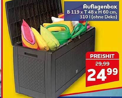 Auflagenbox B 119 x T 48 x H 60 cm, 310 l (ohne Deko)