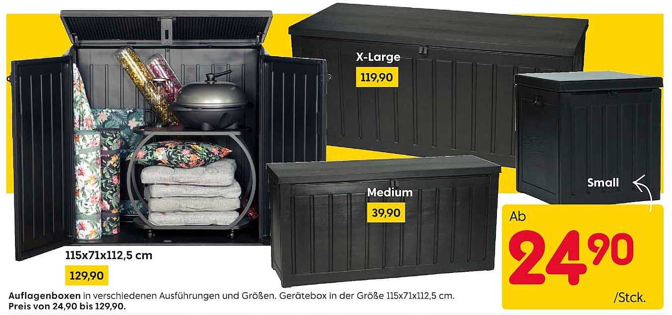 Auflagenboxen in verschiedenen Ausführungen und Größen