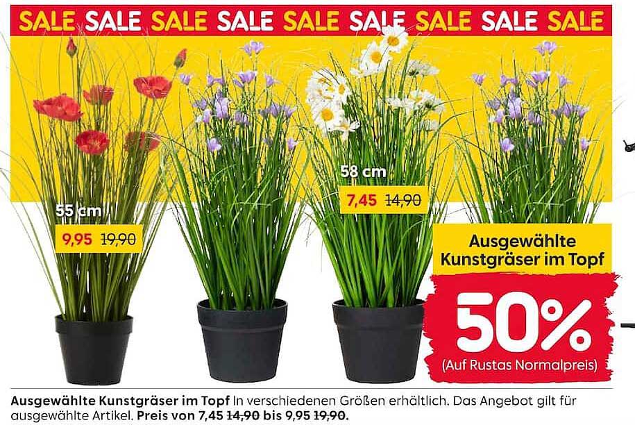 Ausgewählte Kunstgräser im Topf