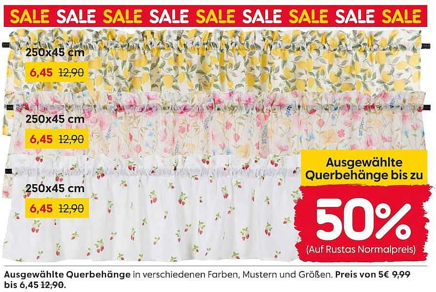 Ausgewählte Querbehänge bis zu 50%