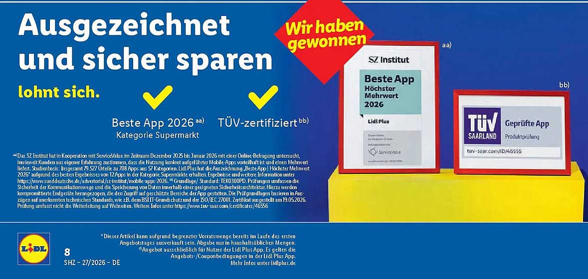 Ausgezeichnet und sicher sparen lohnt sich.