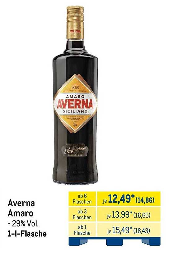 Averna Amaro · 29% Vol. · 1-l-Flasche