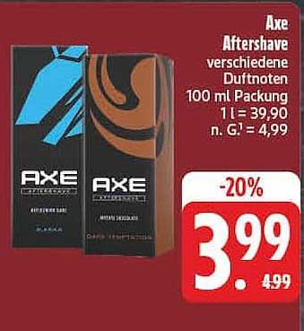 Axe Aftershave verschiedene Duftnoten 100 ml Packung 1 l = 39,90 n. G*l = 4,99