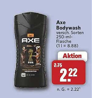 Axe Bodywash versch. Sorten 250-ml-Flasche (1 l = 8.88)