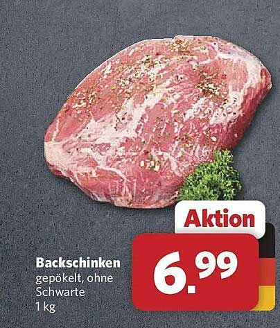 Backschinken gepökelt, ohne Schwarte 1 kg
