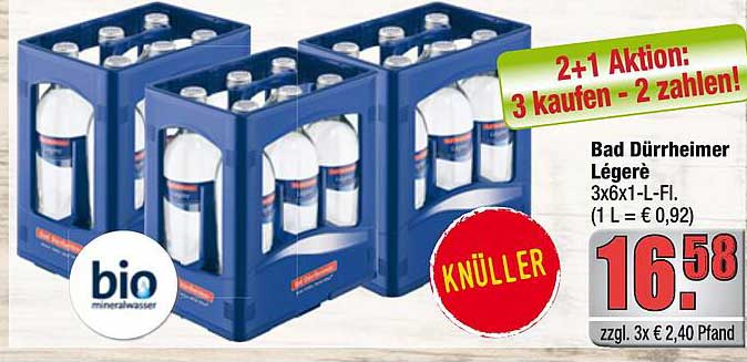 Bad Dürrheimer Légere 3x6x1-L-FL. (1 L = € 0,92)