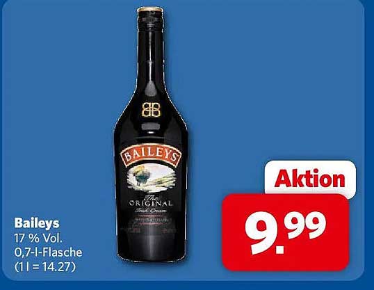 Baileys 17 % Vol. 0,7-l-Flasche (1 l = 14.27)