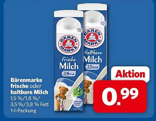 Bärenmarke frische oder haltbare Milch