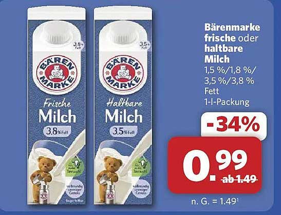 Bärenmarke frische oder haltbare Milch