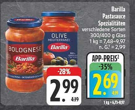 Barilla Pastasauce Spezialitäten verschiedene Sorten 300/400 g