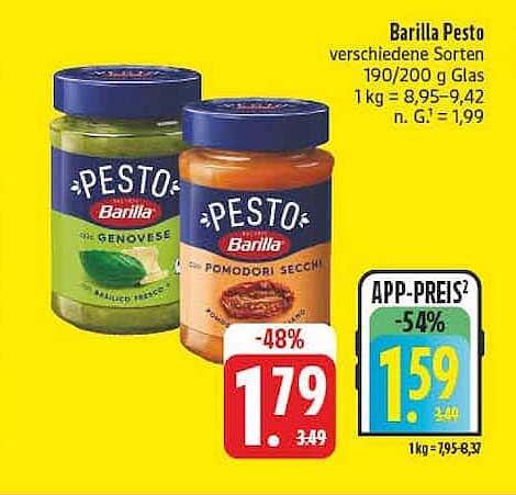 Barilla Pesto verschiedene Sorten 190/200 g Glas