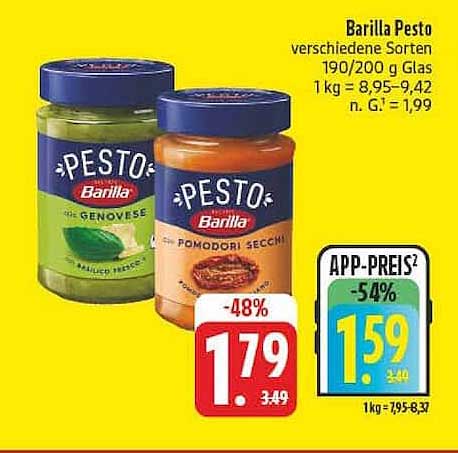 Barilla Pesto verschiedene Sorten 190/200 g Glas