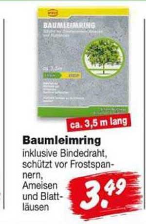 Baumleimring inklusive Bindedraht, schützt vor Frostspannern, Ameisen und Blattläusen