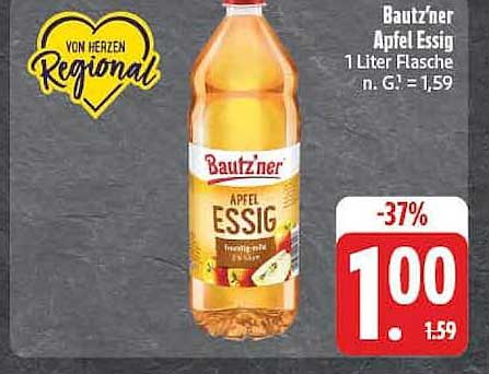Bautz’ner Apfel Essig 1 Liter Flasche