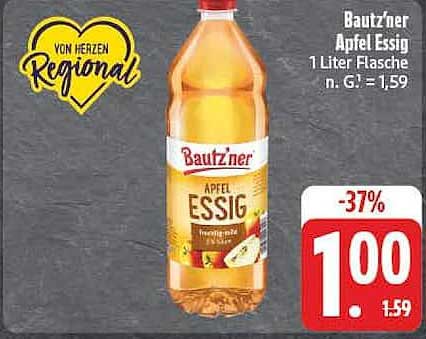 Bautz'ner Apfel Essig 1 Liter Flasche
