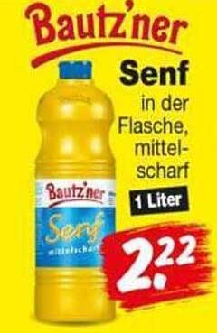 Bautz'ner Senf in der Flasche, mittelscharf 1 Liter