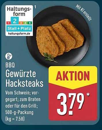 BBQ Gewürzte Hacksteaks