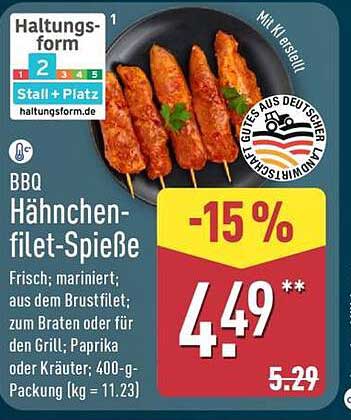 BBQ Hähnchenfilet-Spieße