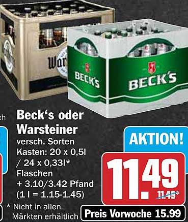 Beck's oder Warsteiner