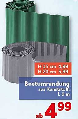 Beetumrandung aus Kunststoff, L 9 m