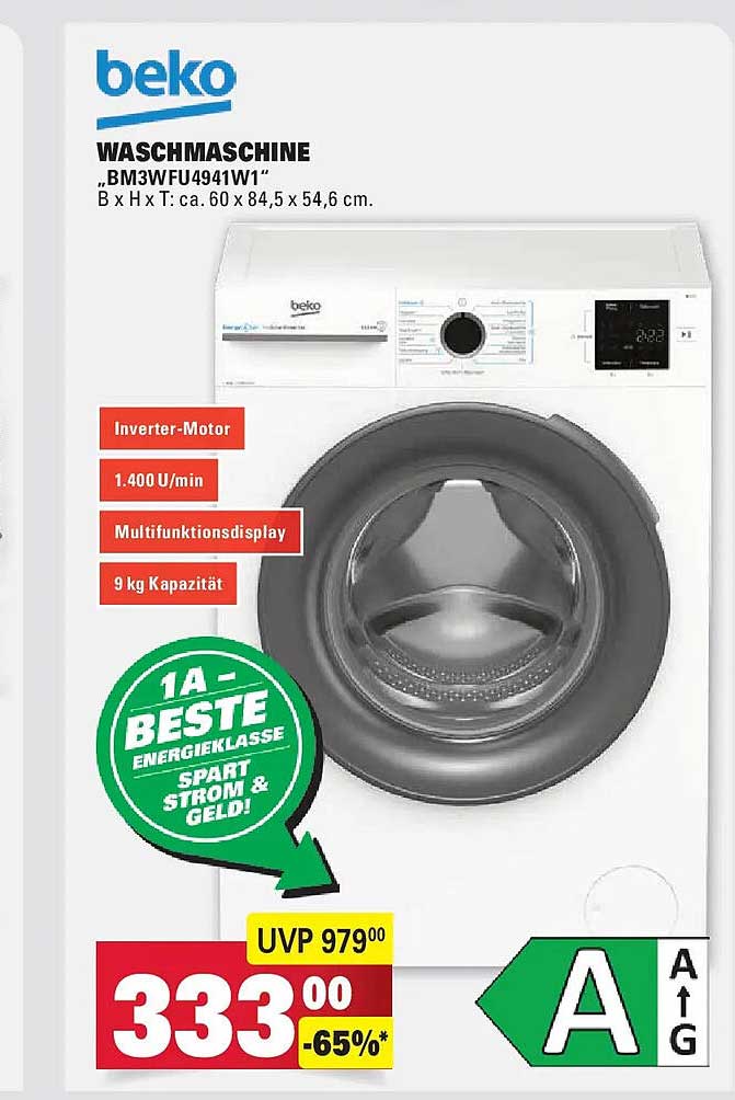 beko WASCHMASCHINE „BM3WFU4941W1“