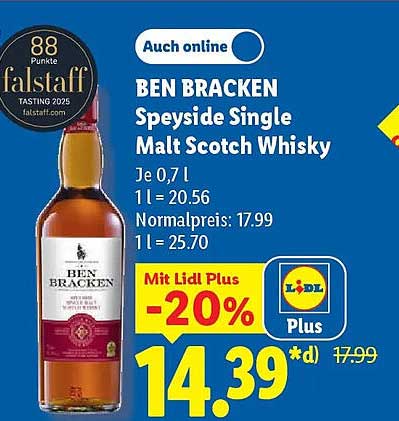 BEN BRACKEN Speyside Single Malt Scotch Whisky