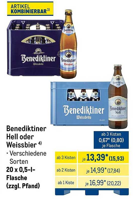 Benediktiner Hell oder Weissbier