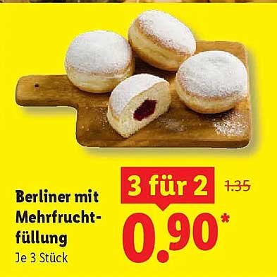 Berliner mit Mehrfruchtfüllung