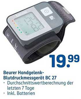 Beurer Handgelenk-Blutdruckmessgerät BC 27
