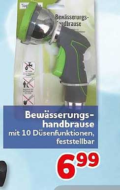 Bewässerungs-handbrause mit 10 Funktionen, feststellbar