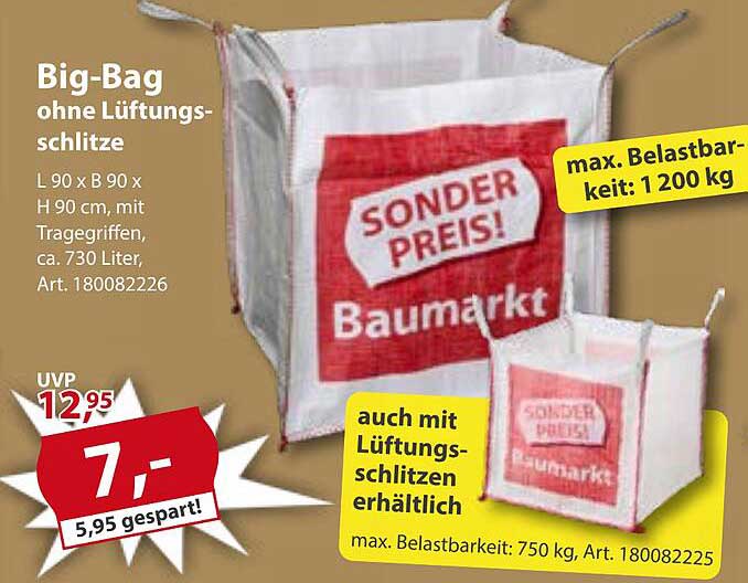 Big-Bag ohne Lüftungsschlitze