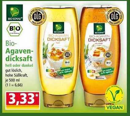 Bio-Agavendicksaft hell oder dunkel