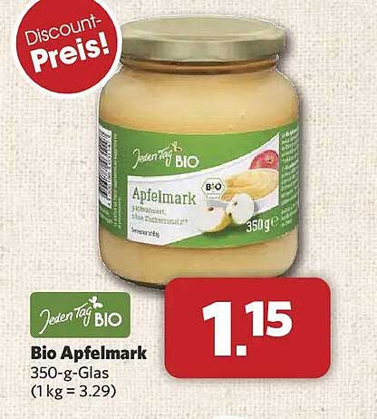 Bio Apfelmark 350-g-Glas (1 kg = 3.29)